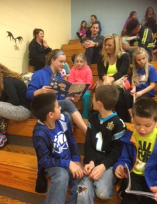 Triton Elementary students participating in "Books and Baskets." (Photo provided).