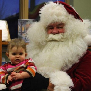 Ally Marshall met Santa for the first time on Friday in South Whitley. Her brother, Chase Marshall, also had his time with Santa.