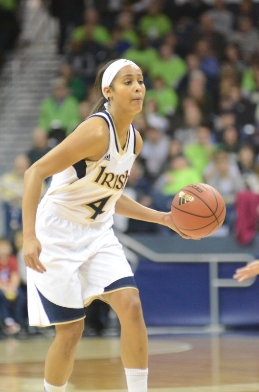 Irish guard Skylar Diggins runs the show Saturday. The senior All-American from South Bend netted 16 points in a 74-47 blowout of Purdue.