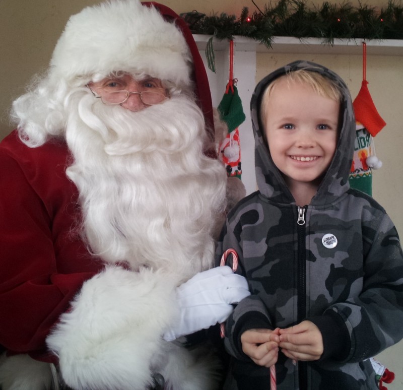 Evan Rudd, 4, the son of Shane Rudd, was so happy to meet Santa in Rochester recently and learn that he is on the "good boy" list this year.