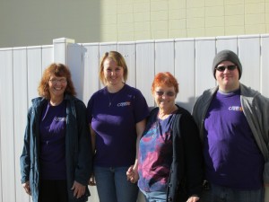 Pictured are Becky Buze, Sue  Krueger, Lindsey Jackson and Jason Wersler. Mona Thystrup and Ramona Wright volunteered as well, but are not pictured. 