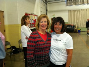 Shown are two participants in the Pickle Ball Holiday Tournament, held Dec. 20 at the Warsaw Armory. From the left are Susan Sharp, Syracuse, winner of the B flight and Sherry Lantz, Syracuse. (Photo provided)
