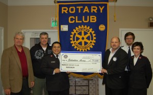 From left are John Hall, Ken Locke, Lt. Esteban Pommier, Chris Harrison, Brandon Lewis and Lt. Karen Pommier. (Photo provided)