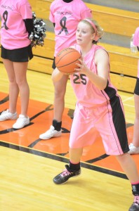 Senior guard Lindsay Baker prepares to let fly with a 3-pointer versus Carroll. Baker scored a game-high 20 points as Warsaw improved to 14-0.