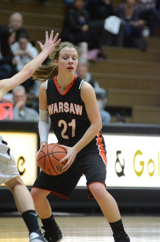 Melanie Holladay played a strong game with eight points and eight rebounds to help her Warsaw team remain undefeated Wednesday night with a 55-42 win at Penn.