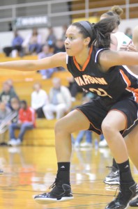 Jennifer Walker-Crawford gets in position Saturday night versus Concord. The senior standout had 12 points to help Warsaw remain undefeated.