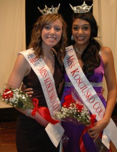 Madeline Batista, left, was crowned Miss Kosciusko County Outstanding Teen during a scholarship pageant in Syracuse Saturday night. She is shown with Miss Kosciusko County winner Shana Patel. (Photo by Amanda Mcfarland)