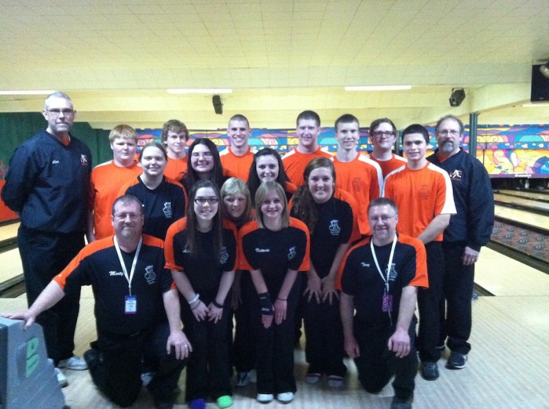 The Warsaw boys bowling team, shown above at the regional last weekend in Lafayette, will compete in the semi state Saturday in South Bend (Photo provided)