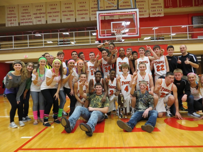 The Warsaw freshman boys basketball team won the NLC Tournament championship Saturday at Plymouth. The Tigers finished their season at 18-3 (Photo provided by Brenda Linky)