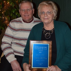 The Master Conservation Farmer Award went to Hubert and Beth Krull of Milford. They have promoted conservation and wise use of natural resources in the country through their involvement with the SWCD board and other efforts. (Photo by Deb Patterson)