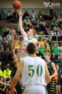 Tippecanoe Valley forward Tanner Andrews skies for two points against Wawasee Tuesday night. (Photos by Mike Deak)