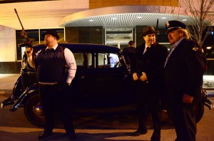 From left are Steve Long aka Baby Face Nelson, Jay Jacobs aka John Dillinger, and Michael Alspaugh who played the role of Warsaw Police Officer Judd Pittenger. The men were part of a historical re-enactment of Dillinger's 1934 heist against the Warsaw Police Department. (Photos by Stacey Page)
