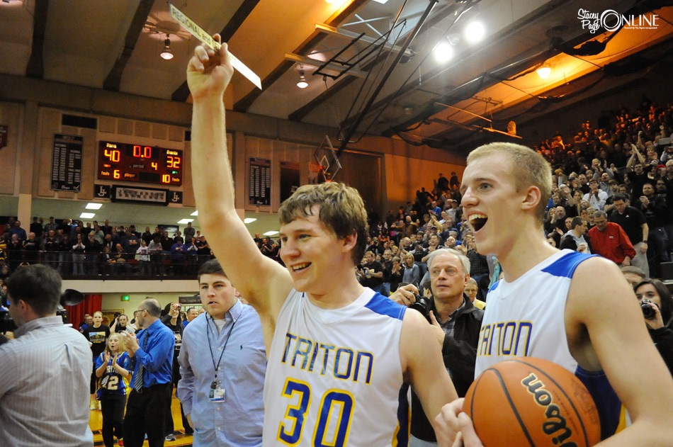 Triton seniors Seth Glingle and Clay Yeo hope to celebrate together one more time on Saturday in Indianapolis (Photo by Mike Deak)