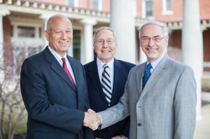 Pictured from left are Grace College President-elect Dr. Bill Katip, Chairman of the Board Dr. Jim Custer and current President Dr. Ron Manahan. (Photo provided)