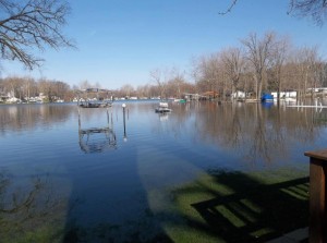 The Indiana Department of Natural Resources has issued an idle speed only order for the Barbee chain where waters have far surpassed the banks and continues to rise. (Photo provided)