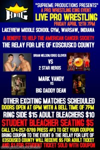 Relay for life wrestling flier