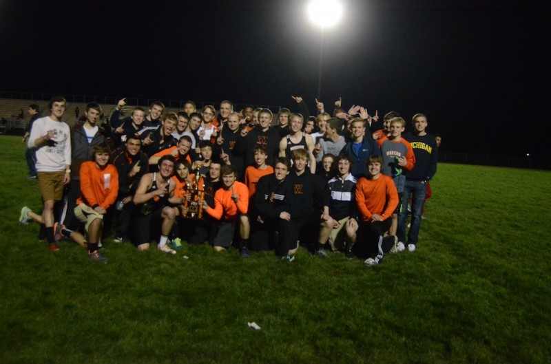 The No. 8 Warsaw boys track team outscored rival Penn 122-105 to win its own Max Truex Invitational Friday night for the second straight year (Photo by Scott Davidson)