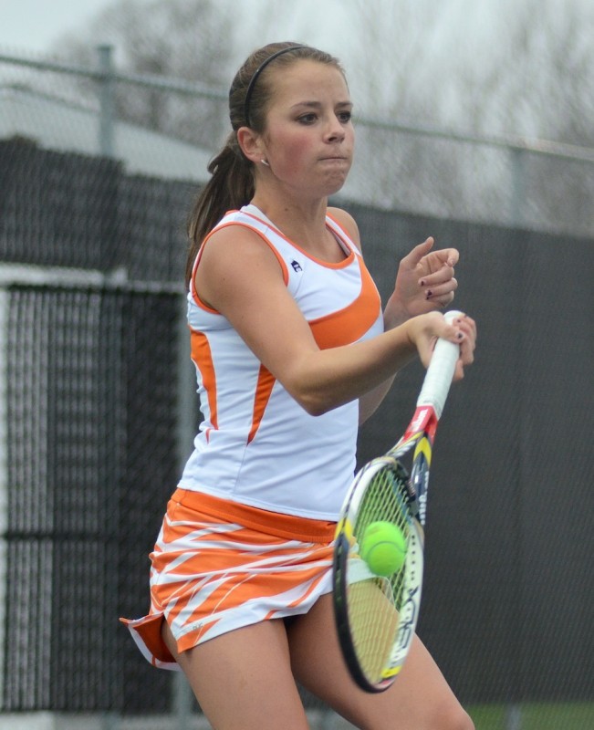 Warsaw's Sarah Boyle dropped a 6-1, 6-1 final in action at No. 1 singles Monday night (File photo by Jim Harris)