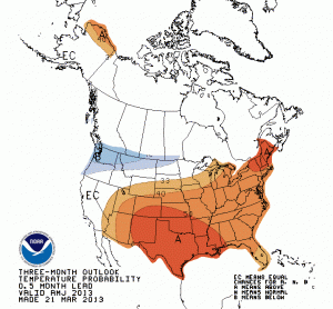 Temperatures are also predicted to be above average according to the Climate Prediction Center.  (photo provided)