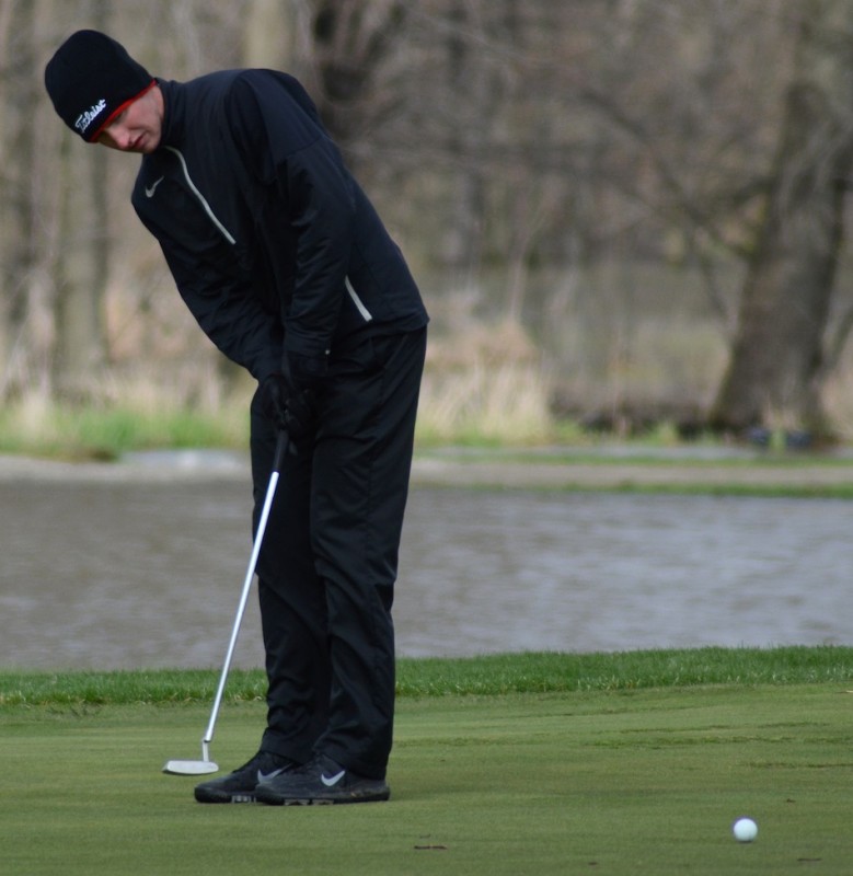 Warsaw's Jon Schram watches his putt during a recent match. Schram and the Tigers host the Joe Harris Shootout at Rozella Ford on Tuesday (File photo by Jim Harris)