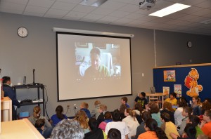 Students at Leesburg Elementary were offered the unique experience of speaking with Simone Arnold Liebster, a Holocaust survivor living in France.  