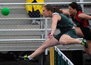Shelby Swartz of Wawasee won her first career race in the 100 hurdles.