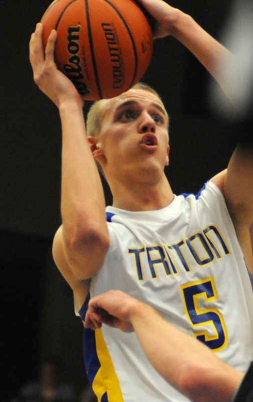 Triton star Clay Yeo, who led the Trojans to a state runner-up finish in March, was a third-team all-state choice by the Associated Press (Photo by Mike Deak)