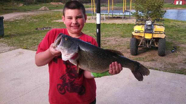 Ashton Greene, 9, caught 8lb 24in largemouth bass