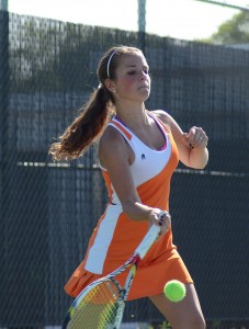 Sarah Boyle won at No. 1 singles for Warsaw Thursday night.