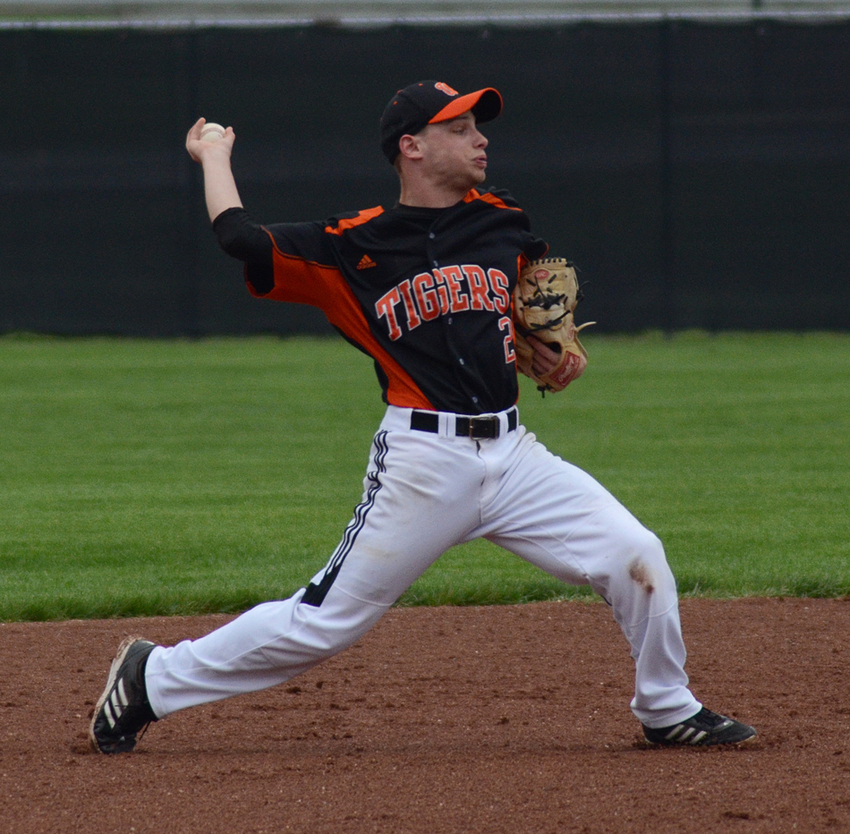 Warsaw's Brandon Shipp fires to first during the Tigers' 11-1 over Tippecanoe Valley Thursday in Warsaw. (Photos by Jim Harris)