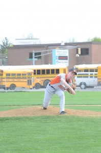 Sophomore Kevin Hawley tossed a five-hitter in an 11-0 five-inning win at Goshen Friday night.