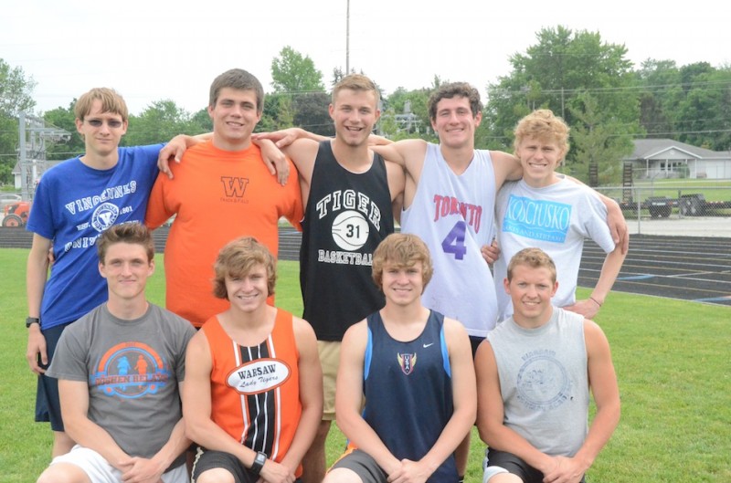 The Warsaw boys track team will take a talented group to the State Finals Friday at Indiana University. The state-bound Tigers include (in front from left) Nate Kolbe, Chad Goon, Ryan Goon and Wyatt Jones. In back are Robert Murphy, Seth Fouts, Taylor Cone, Gabe Furnivall and Jake Poyner.