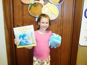 The Milford Public Library's Children Book Week winners were Emma Jones (pictured), Laura Arford, Alexandra McLaughlin, Auden Arnett, Will Temple and Josephine Waikel.  The winners each won a stuffed animal and book from the Kohl’s Care collection. (Photo provided)