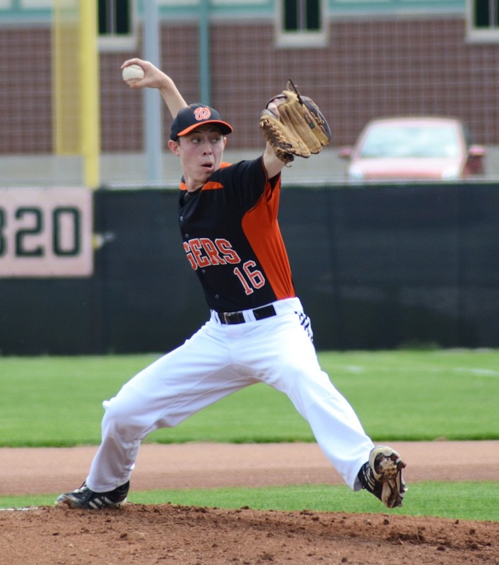 Sophomore pitcher Kevin Hawley has been strong this spring for the Tigers, who play Memorial in sectional action Saturday (File photo by Jim Harris)