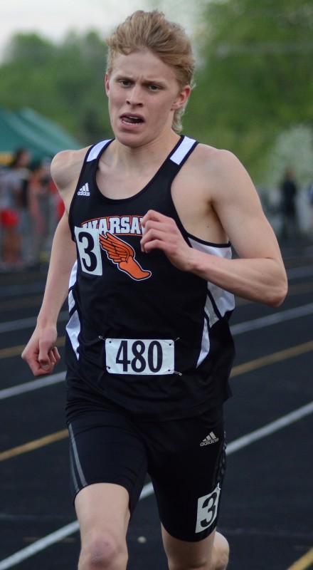 Senior star Jake Poyner will try and help his No. 7 Warsaw boys track team claim a third straight sectional championship Thursday night (File photo by Jim Harris)