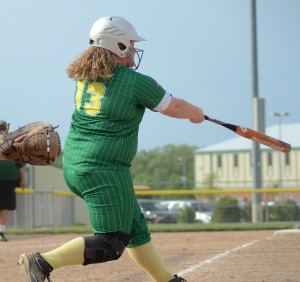 Mariah Benzing connects for a home run for Tippecanoe Valley Friday night.