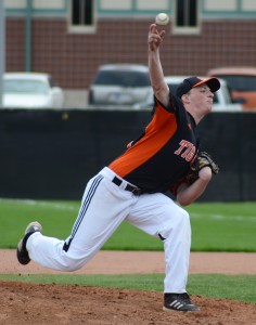 Caleb Moneyheffer tossed a three-hitter in an 11-1 win in five innings Saturday for the Tigers.