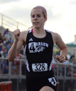 Senior Sarah Ray scored big points in both the 3,200 and 1,600 for the Tigers.