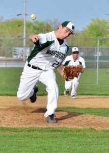 Wawasee's Jordan Currie works in relief Monday night against NorthWood.