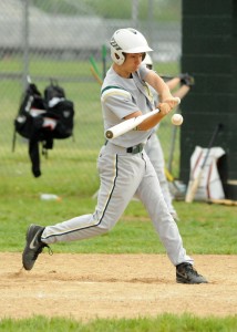 Wawasee's Lucas Garza takes a cut in game one of the Wawasee JV Invite Saturday. (Photo by Mike Deak)