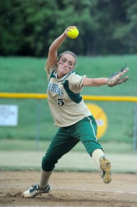 Kylie Norris pitched her final game at Wawasee against Fairfield.