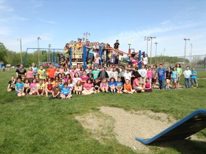 The Whitko High School Class of 2022 meets for the first time at the Pen Pal Picnic. (photo provided)