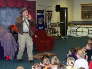 Milford Public Library's kick off to their summer reading program was on Wednesday, June 5, at the Milford Community Building.  The program was "Readers of the Lost Book" presented by Jack Strauss. It had magic, comedy and adventure!  The Fort Wayne Mad Ants mascot was also on hand to take pictures. (photo provided)