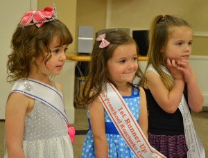 From left are preschool division pageant winners McKinley Burton, first runner-up Bella Gonzalez and second runner-up Ava Wood. (Photos and video by Stacey Page)