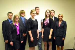 The Kosciusko County 4-H 4-H Royal court is in the process of being chosen. Contestants had their interviews on June 20. The photo shows from left Victoria Fuller, Hannah Tucker, Kiara Hackworth and Kristin Quick. Second row from left Michael Meeker, Cody Demske, Chris Baker and Jake Templer. Not shown is Ashley Helfers. (Photo by Dani Molnar)