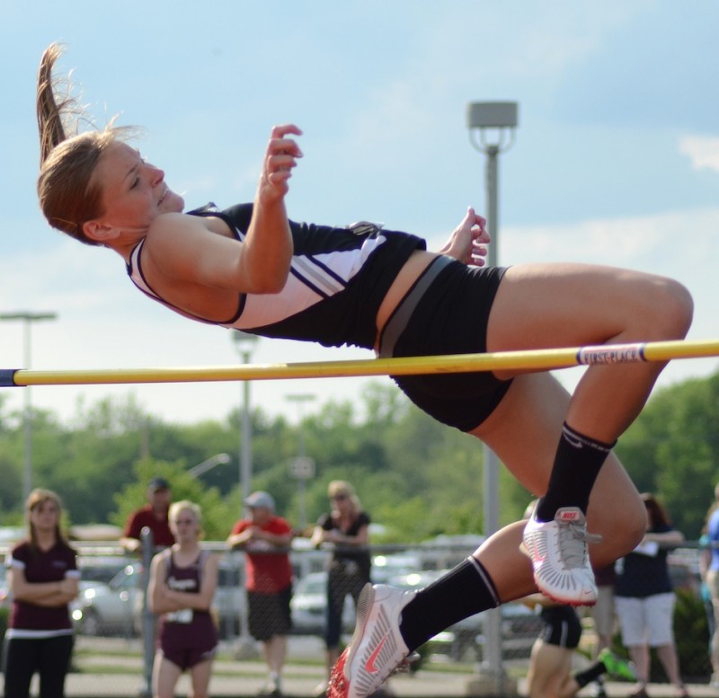 Warsaw high jumper Jamie Lacheta will compete in the Midwest Meet of Champions in Fort Wayne June 15 (File photos by Jim Harris)
