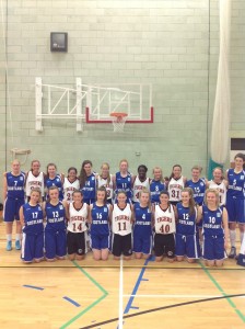 The Class of 2017 Lady Tigers basketball team is shown with the Scotland U-16 team (Photo provided by Rick Rivera)
