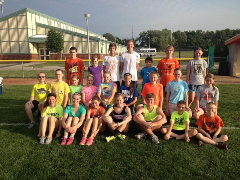 Campers from the Warsaw Blue Ribbon Distance Camp held Thursday are pictured (Photo provided by Matt Campbell)