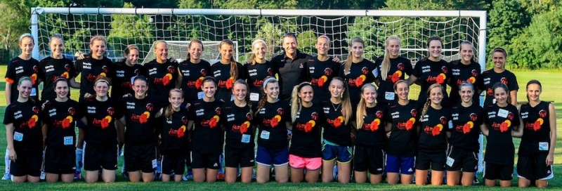 Players who took part in the recent College Soccer Camp are shown above. Grace College coach Michael Voss was one of the instructors for the camp in South Bend (Photo provided)