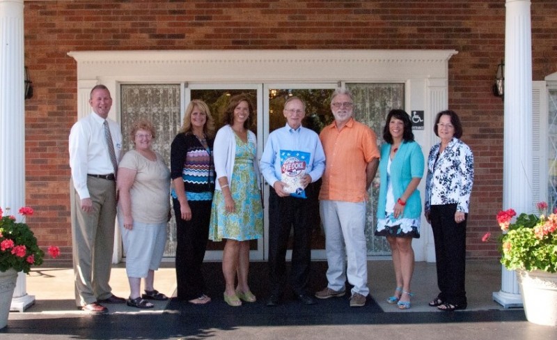 Pictured from left are Greg Biinkerd, MutualBank and Chamber Ambassador; Joni Truex, Builders Association Kosciusko Fulton Counties and Chamber Ambassador; Angie Robbins, PNC Bank and Chamber Ambassador; Renea Salyer, Warsaw Kosciusko County Chamber of Commerce Member Relations Coordinator; Jerry Titus, Titus Funeral Home; Dave Taylor, Blue Pearl Antiques and Chamber Ambassador; Jenna Secrist, Vectar On Site CPAs and Chamber Ambassador; and Jan Orban, The Brian Peterson Group and Chamber Board Member. (Photo provided)